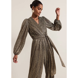 Phase Eight Alli Gold Textured Jumpsuit